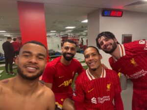 Mohamed Salah and liverpool teammates